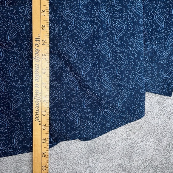 Wrangler Wrancher Men's Blue Paisley Long Sleeve Shirt XXL Pearl Snaps Western - Picture 5 of 6